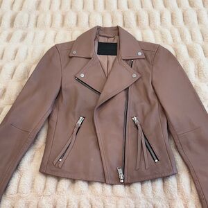 All Saints Dusty Pink Leather Jacket